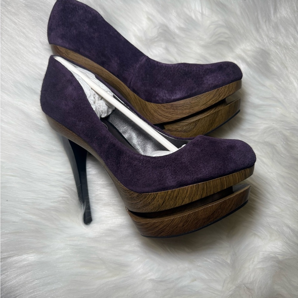 Jessica Simpson Purple and Brown Platform Heels